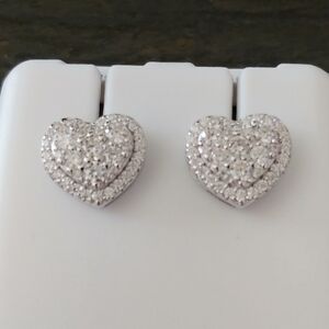 Moissanite Heart Earrings